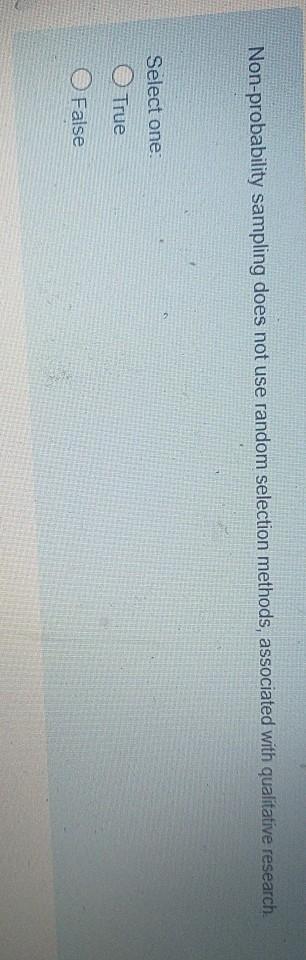 Non-probability sampling does not use random