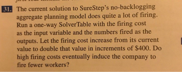 please answer 31 31. The current solution to