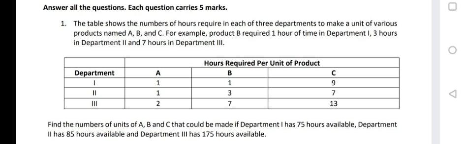 Answer all the questions. Each question carries 5