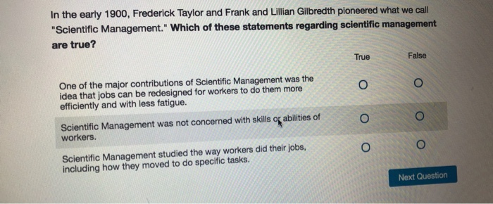 In the early 1900, Frederick Taylor and Frank and