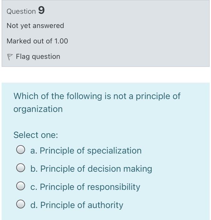 Question 9 Not yet answered Marked out of 1.00 P