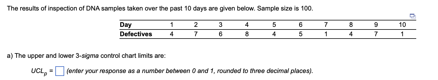 a) The upper and lower 3-sigma control chart