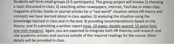 We are supposed to analyze a real world situation