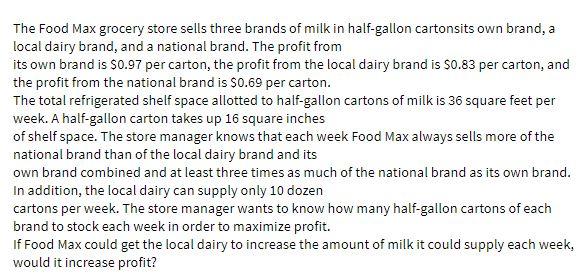 The Food Max grocery store sells three brands of