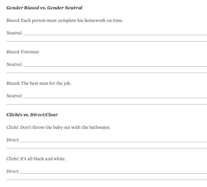 Gender Biased vs. Gender Neutral Biased: Each