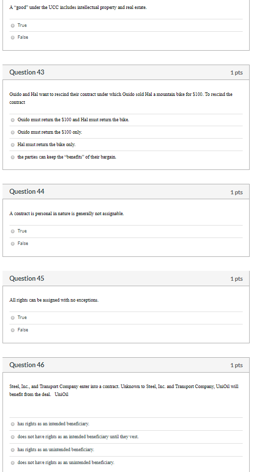 A "good" under the UCC includes intellectual