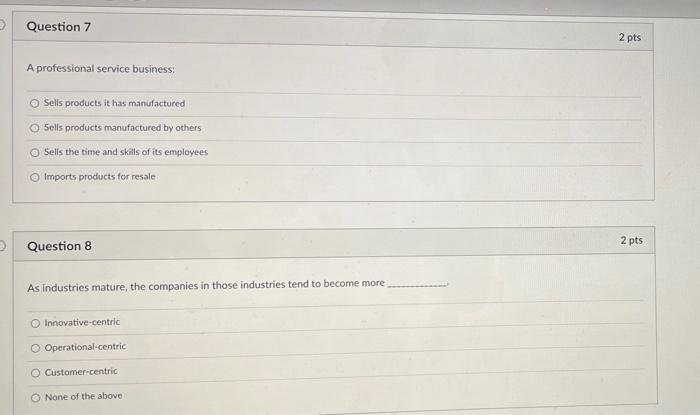 D Question 5 2 pts Which of the following