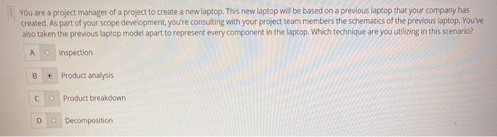 You are a project manager of a project to create