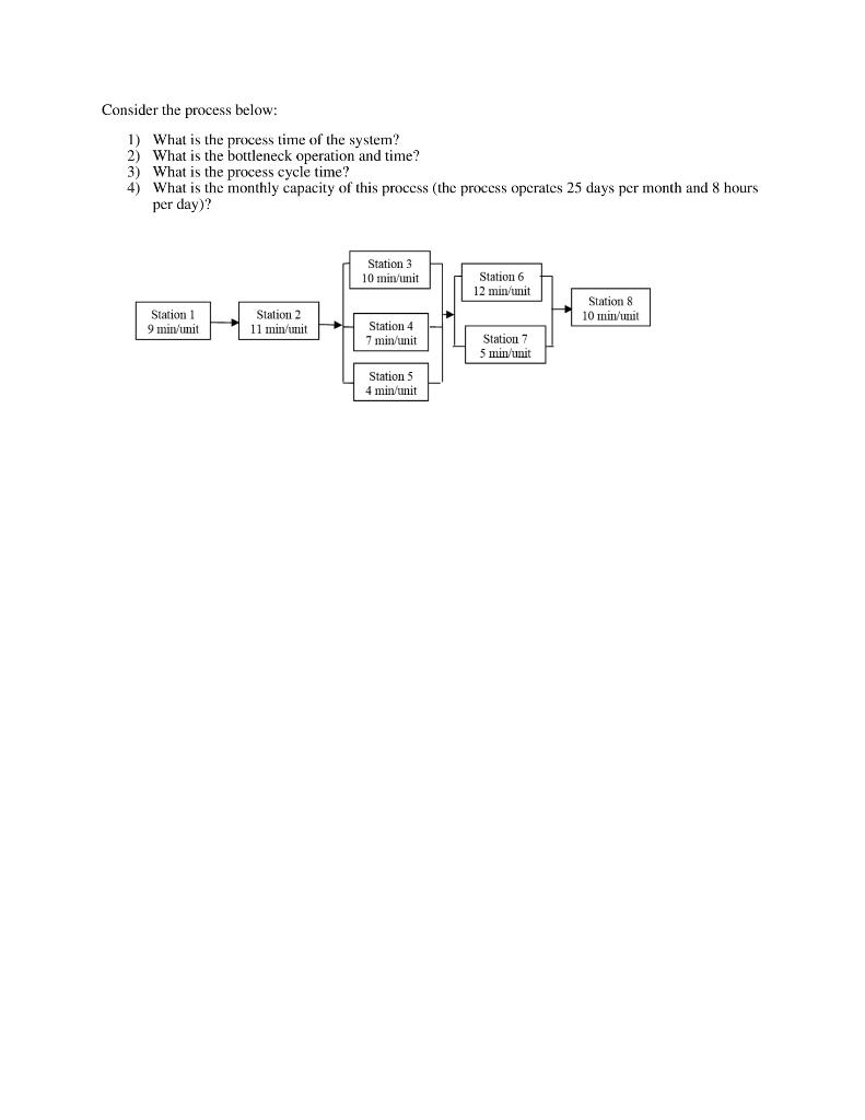 Consider the process below: 1) What is the