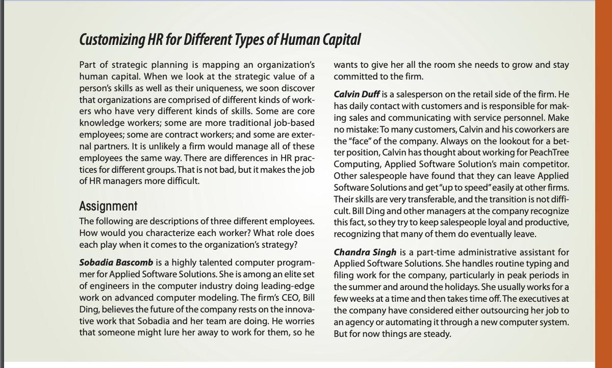 Customizing HR for Different Types of Human