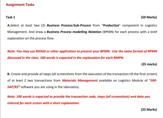 With screenshot Assignment Tasks Task 1 (50