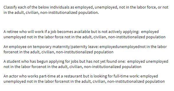 Classify each of the below individuals as