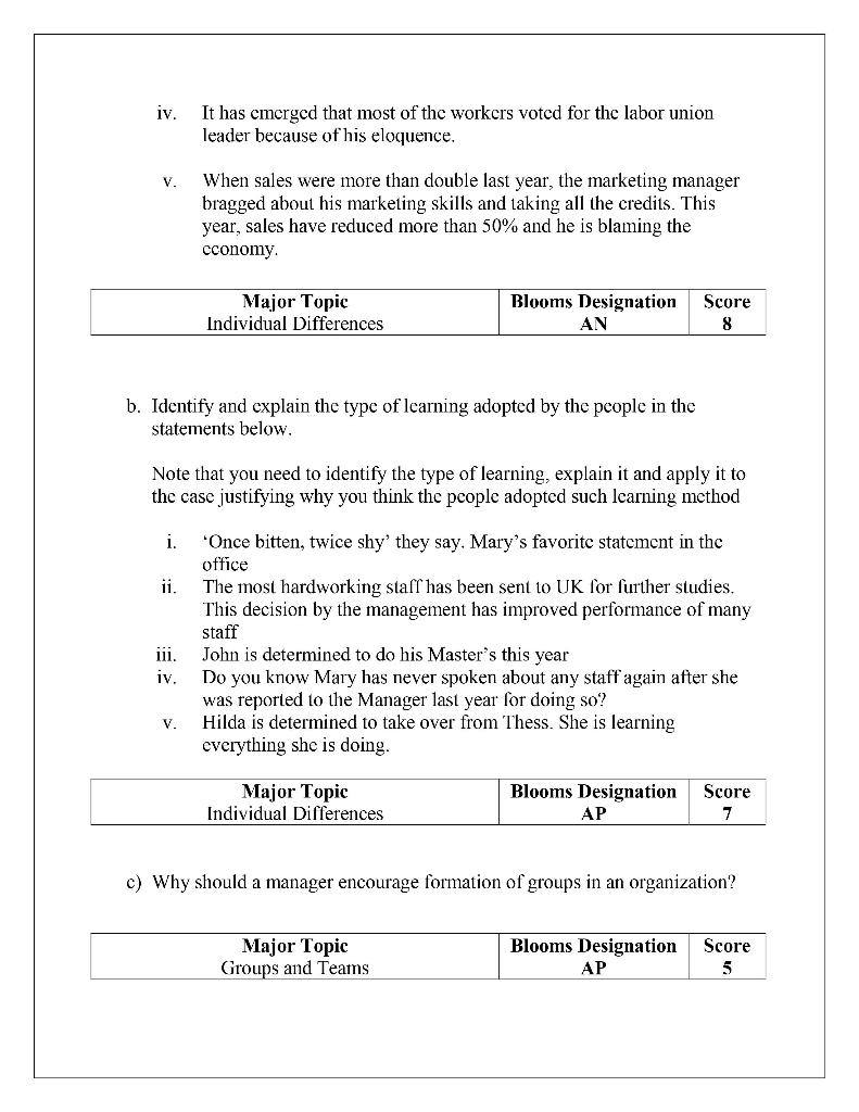 PART A FOUR QUESTIONS ANSWER TIIREE Question 1 a.