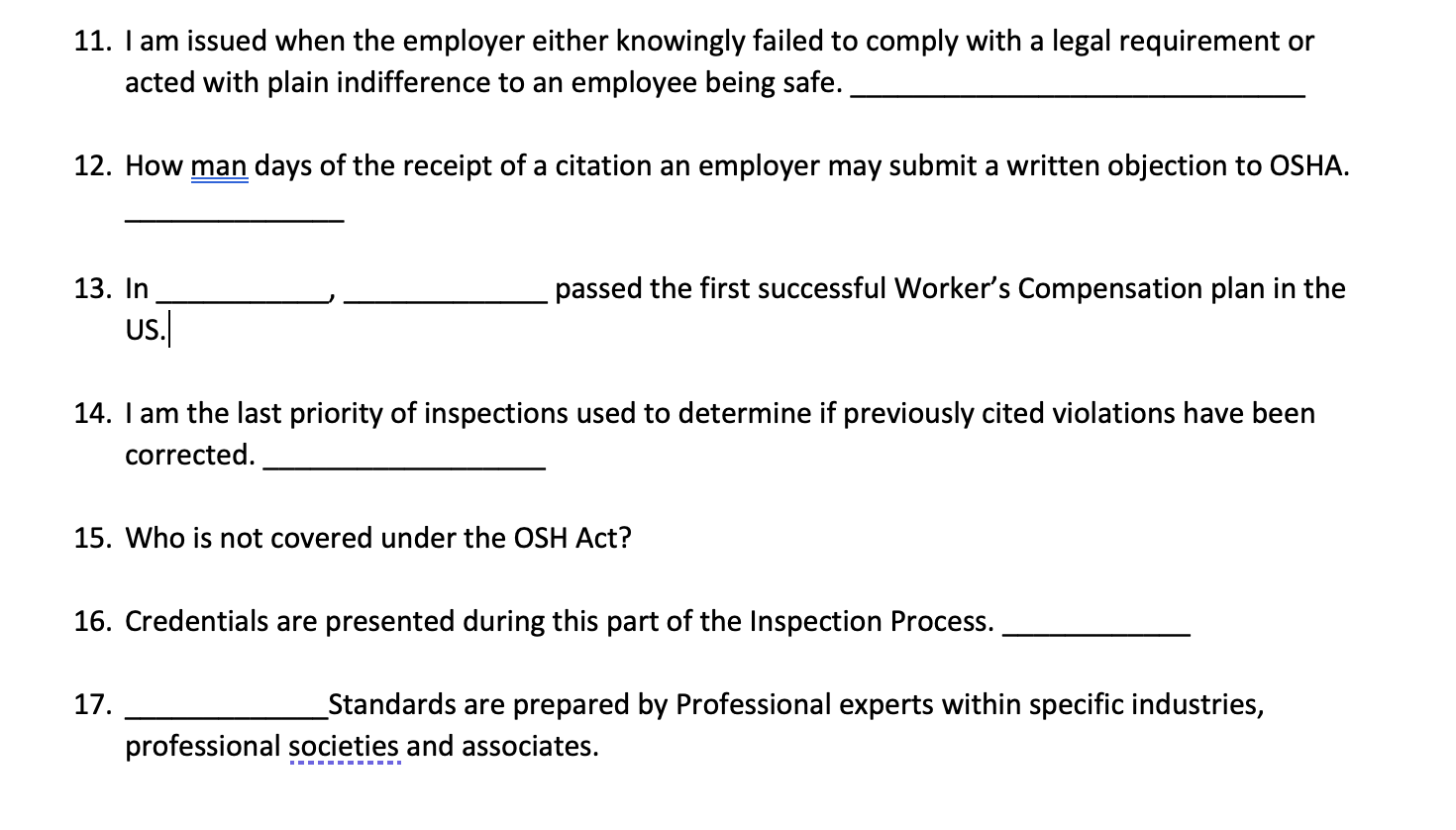 11. I am issued when the employer either