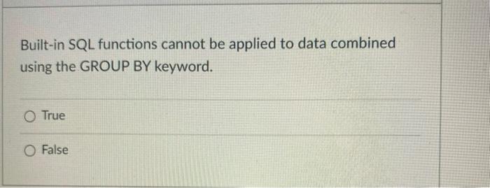 Built-in SQL functions cannot be applied to data