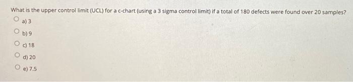 What is the upper controllimit (UCL) for a