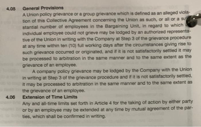 Labour Relations Information: Question: Article 4