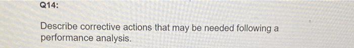 BSBMGT617 Q14: Describe corrective actions that