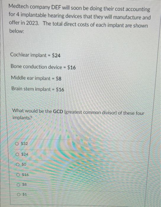 need asap Medtech company DEF will soon be doing