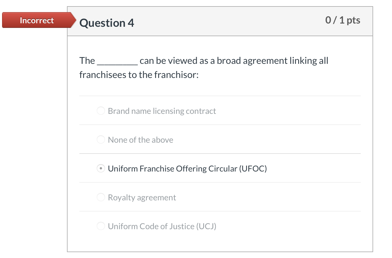 Incorrect Question 4 0/1 pts The can be viewed as