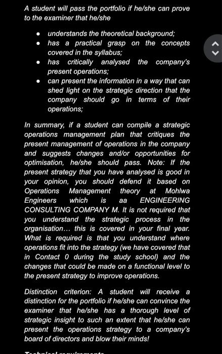 A student will pass the portfolio if he/she can