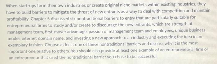 When start-ups form their own industries or