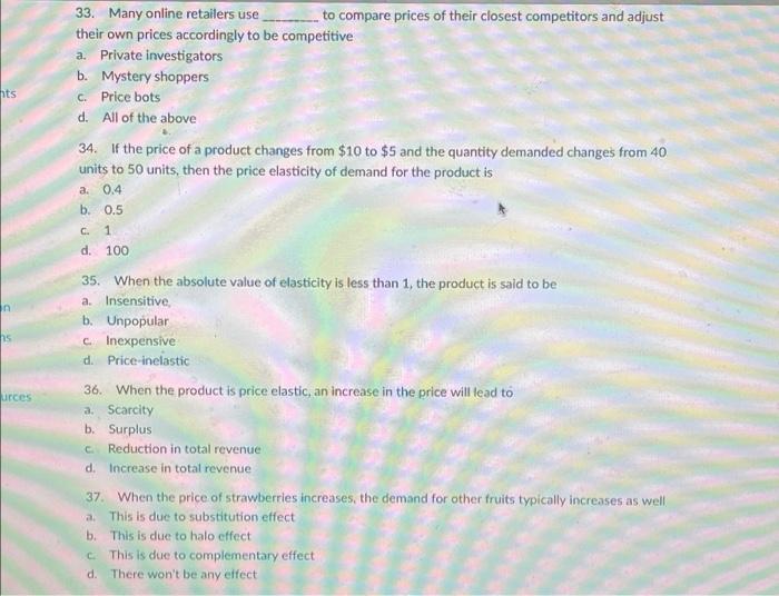 ts rces 28. Which of the following statements is