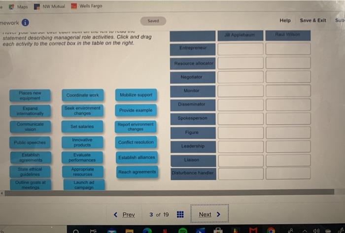 categorize the various activities of two top
