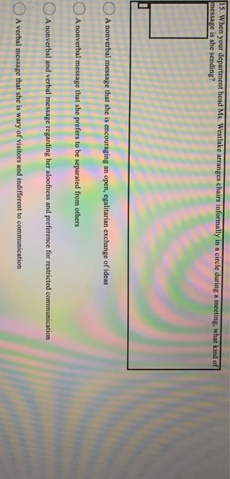 15. When your department head Ms. Westlake