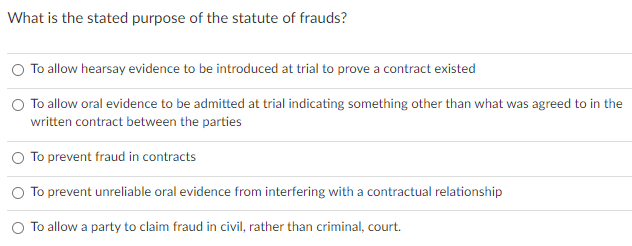 What is the stated purpose of the statute of