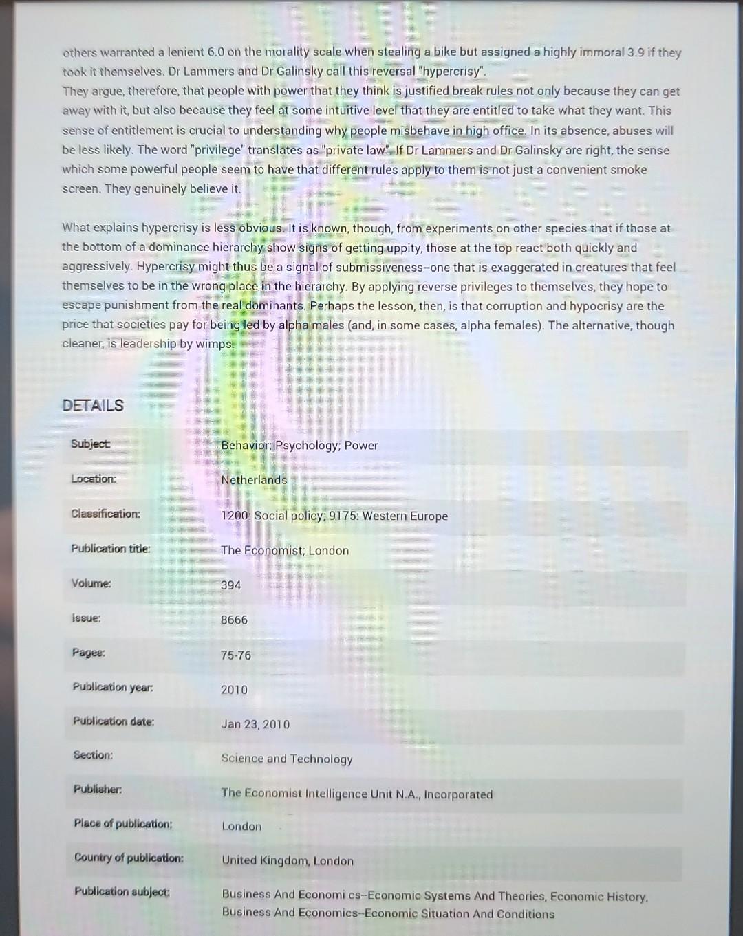 Science and Technology: Absolutely; The