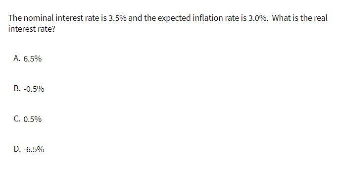 The nominal interest rate is 3.5% and the