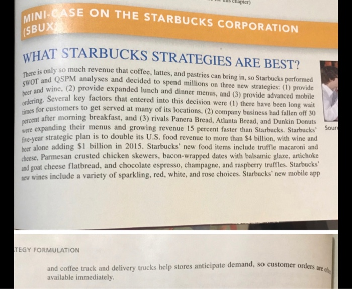 Please read the mini-case on Starbucks Best