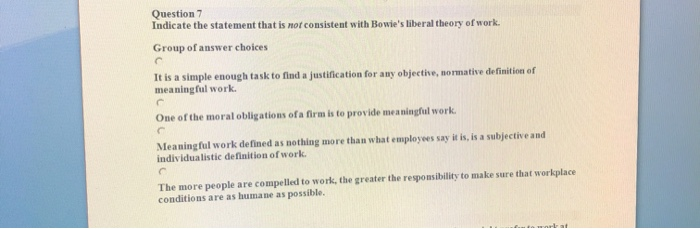 Question 7 Indicate the statement that is not