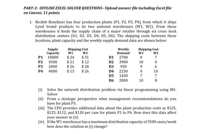 PART-3: OFFLINE EXCEL SOLVER QUESTIONS- Upload