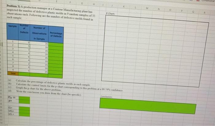 list excel formula motions G H 1 N Problem 3) A
