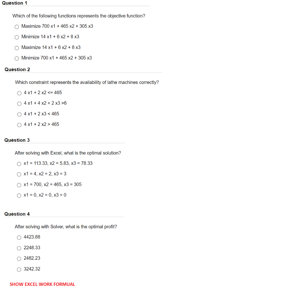 Question 1 Which of the following functions