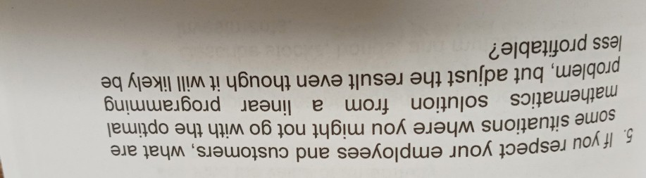 chapter 4: linear programming value discussion 5.