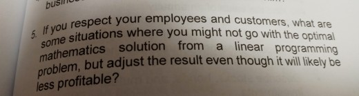 chapter 4: linear programming value discussion 5.