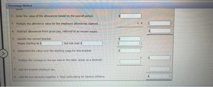 instructions Overview Wage Bracket Method