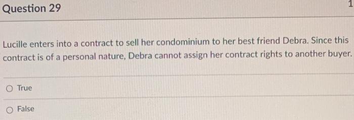 please help with these t/f problems 1 Question 29