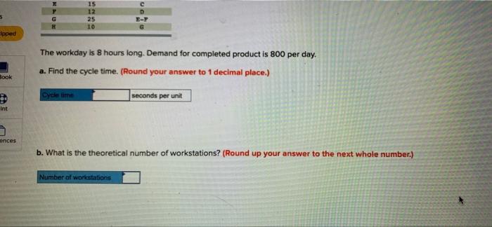 6 Problem 8-10 The following tasks are to be