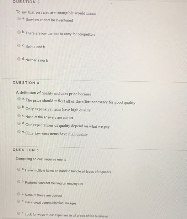 QUESTION 1 When developing an operations