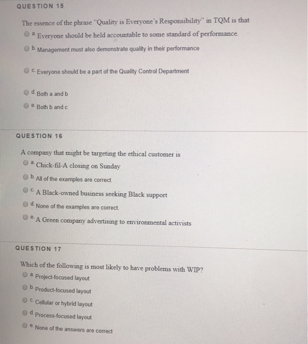 QUESTION 1 When developing an operations