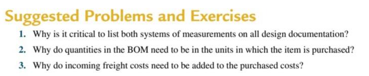 Suggested Problems and Exercises 1. Why is it