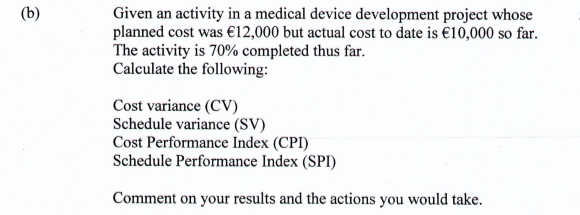 (b) Given an activity in a medical device