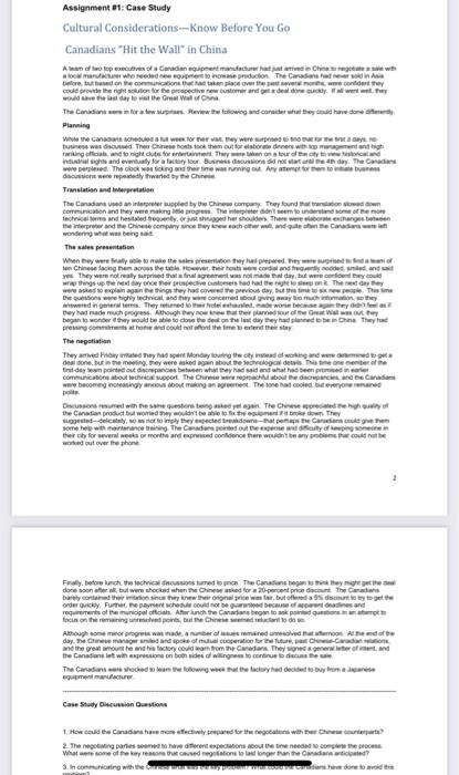 Assignment 01: Case Study Cultural