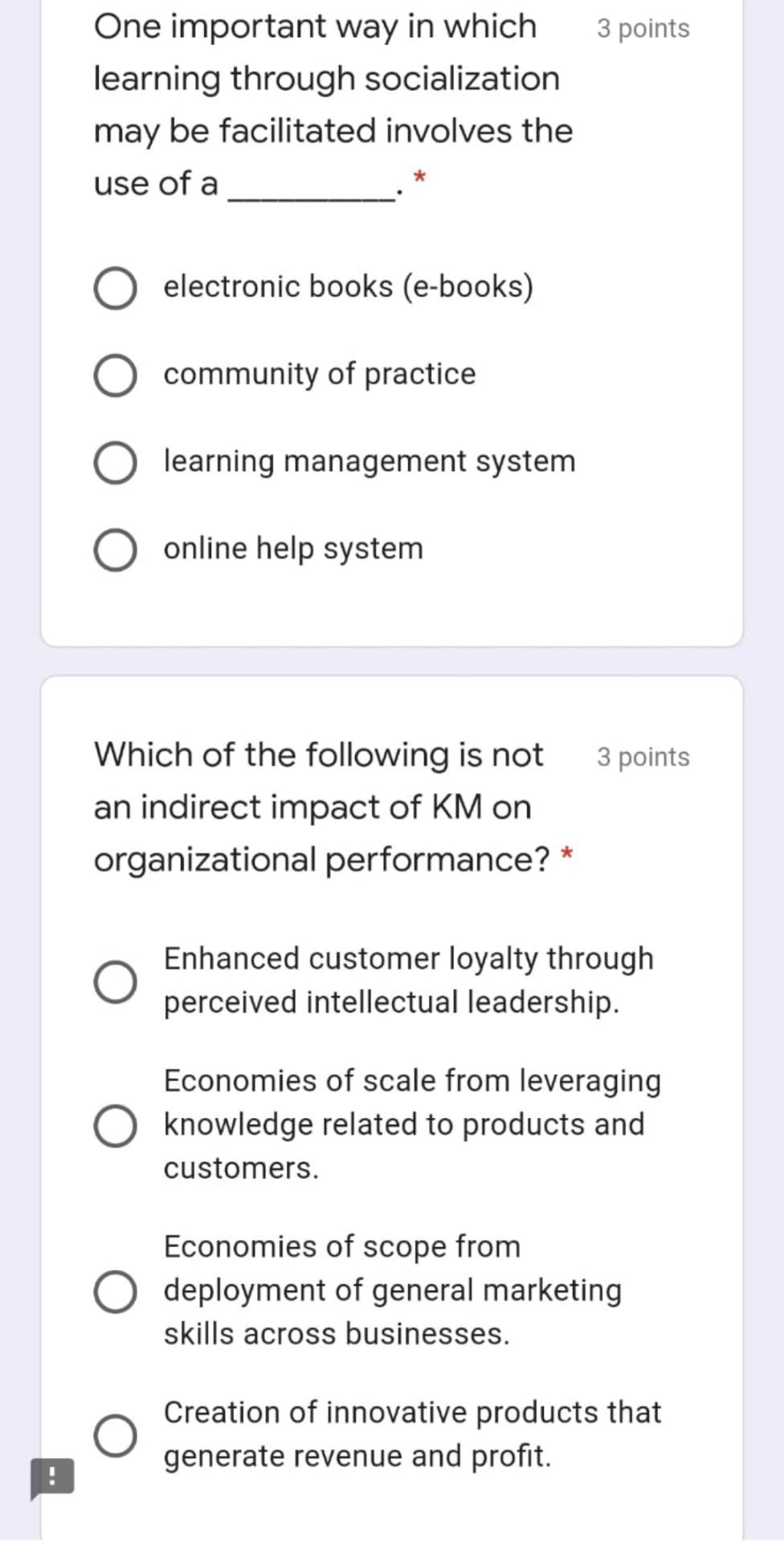 3 points One important way in which learning