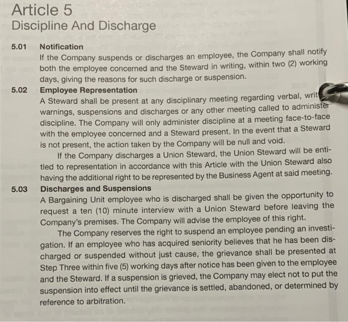 Labour Relations Information: Question: To answer