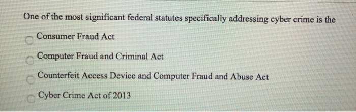One of the most significant federal statutes